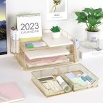 gianotter Desk Organizers and Accessories, Office Supplies Desktop Organizer with Drawers and 2 Pen Holder, Desk accessories & workspace organizers (Black) - Image 4
